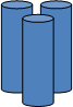 Three stacks with 8 columns 50 inches high
